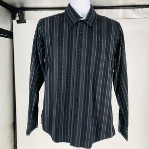 7 Diamonds Men's Long Sleeve Striped Button-Up Dress Shirt Size: M